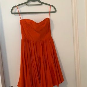 Rebecca Taylor strapless orange mini dress